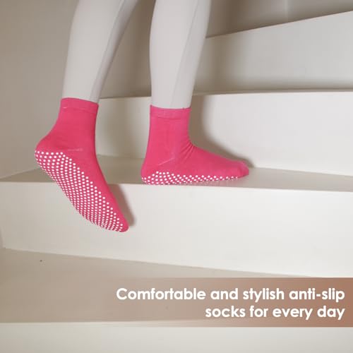 Image of 12 Pairs Women's Grip Socks Non Slip Pilates socks Yoga Socks with Strong Grips Hospital Socks slipper socks for Women