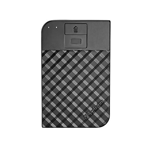 Verbatim 53650 Fingerprint Secure I 1 TB I Schwarz I Externe Festplatte mit Fingerabdruckscanner I USB 3.1 GEN 1 I Festplatte extern I für Windows & Mac OSX I tragbare Festplatte I USB Festplatte