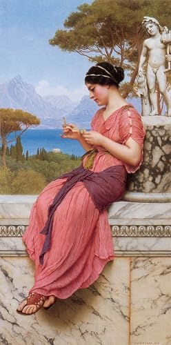 Lienzo de John William Godward il dolce biglietto en cuadro de pared para salon de 60x90 cm