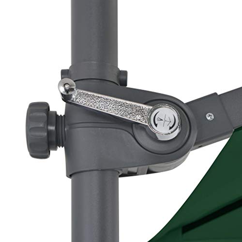 Parasol cantilever CLSDRZC verde 250x250 cm con mástil de acero robusto 6