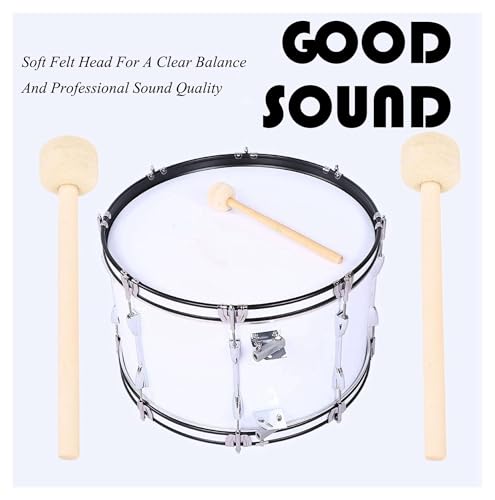 Baguettes de batterie pointe feutre souple manche bois - 3