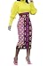 Ermonn Women African Print Knee Length Skirt Slim Fit Midi Pencil Skirt