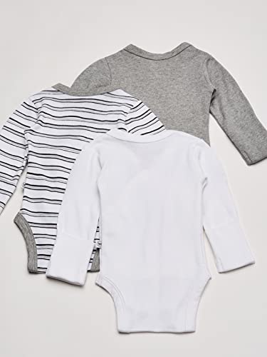 Image of HonestBaby Baby 3-Pack Organic Cotton Long Sleeve Side-snap Kimono Bodysuits
