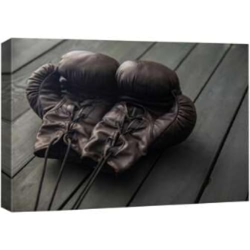 Impression sur toile de boxe avec cadre 80x120cm au style de photographie classique d'athlétisme