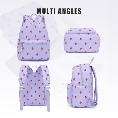 Image of Corduroy Womens Mini Backpack Girls Small Backpack Purse Fashion Casual Daypack School Bookbag (Strawberry Purple)