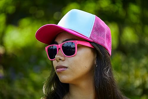 Image of Funky Junque Foam Trucker Hat, Trucker Hats for Women & Men - Blank Adjustable Snapback Mesh Back Baseball Cap