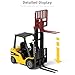 SHINESIGNAL Liftable Forklift Toy, All Metal Die-cast Construction Fork Truck with Articulating Arm, Movable Forks - Scale Mini Vehicle Model for Kids Adult Collection & Desk Decoration- Yellow