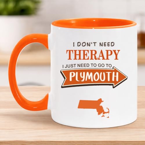 Coffee Mug Plymouth MA Quote Gift 11oz Orange