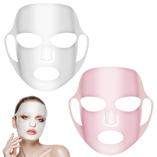 Qianyu 2 unidades de soporte de silicona reutilizable para mascarillas faciales hidratantes 3D con trabillas para las orejas, cuidado de la piel, herramienta de belleza y spa