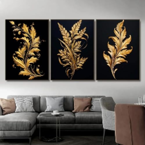 Toile Peinture Décorative Fleur dorée blé décoration murale 70x100cm