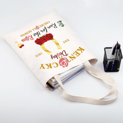 Bolso tote para carreras de caballos FEELMEM, regalo temático de carreras, est. 1875, ideal para oficina, viajes, gimnasio o compras miniatura 5