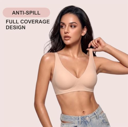 Image of Women's Pure Cotton Blend Lightly Padded Bra (Pack of 3) | Full Coverage Wirefree T-Shirt Bra | Soft Breathable Everyday Bra | Adjustable Straps | Comfortable Multicolor Bra