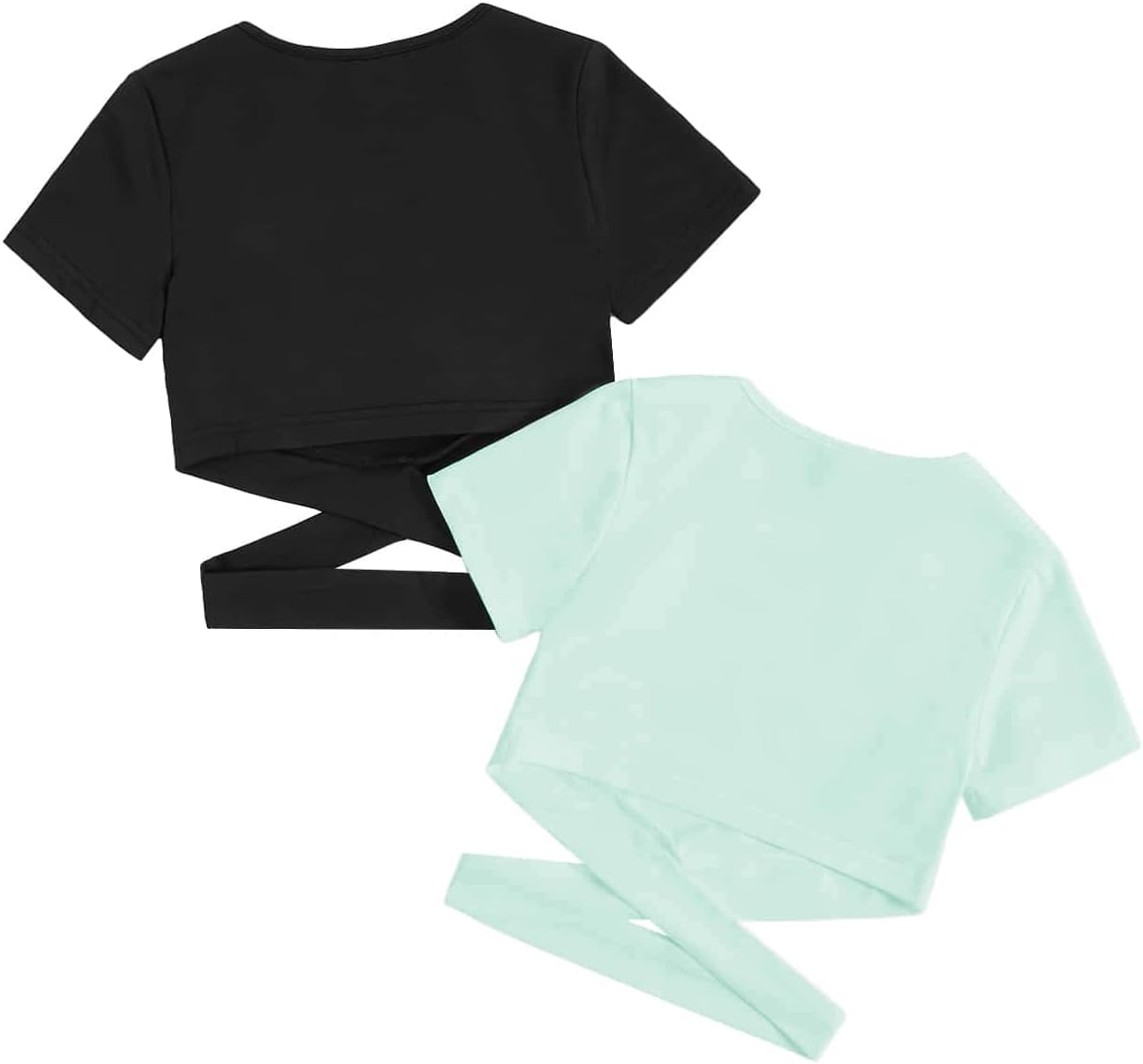 Milumia Girl's 2 Piece Cut Out Crisscross Crop Tops Short Sleeve Tee Shirts image 3