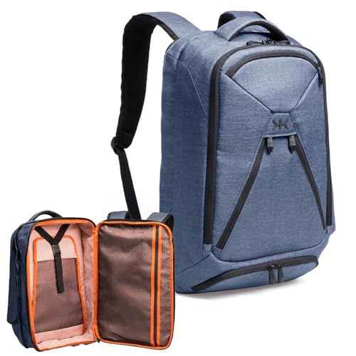 Knack Series 1 Laptop Backpack Fits up to 15 Inch - Knack Bags Carry-On Backpack TSA Approved Expandable Travel Backpacks With 3 Day Outfit Capacity (Indigo Blue Medium)