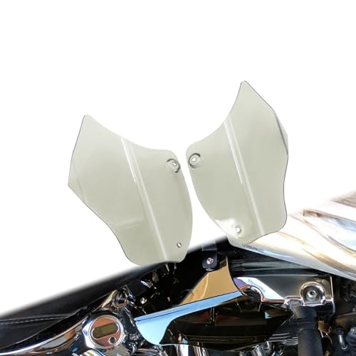 HCmotorku Motorcycle Air Deflector Reflective Saddle Shields Air Heat Deflector Fit for Harley Softail FLS FXS 2000-2017 (Smoke)