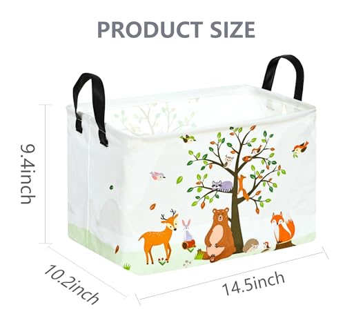 Image of Rec Animals Print Box Hamper Storage Basket Collapsible Organizer Bin Gift Shelf Baskets for Home and Kitchen Storage