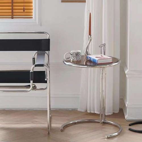 Mesa de centro en C de cristal para desayunar en el sofá del salón 5