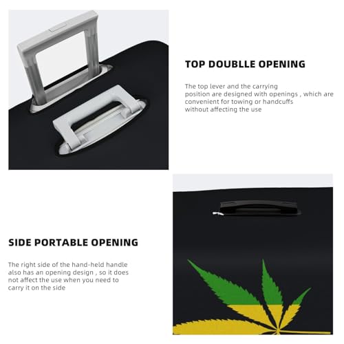 Reggae Cannabis Leaf With Effect Travel Luggage Cover Elastic Suitcase Protector Washable Baggage Covers For Trunk Case Fits 29-32 Inch Luggage4