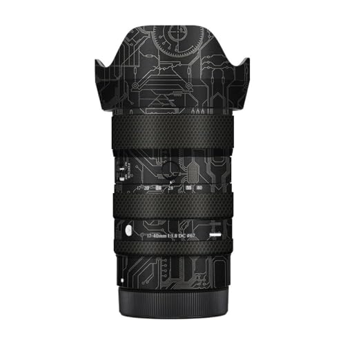 SUPBIG カメラアクセサリー Sigma ART 17-40mm F1.8 DC RF Mount 標準ズームレンズ対応 レンズ保護フィルム 迷彩柄 防水 耐擦傷 耐摩耗 正確カット スキンシール 装飾ステッカー(回路暗金)