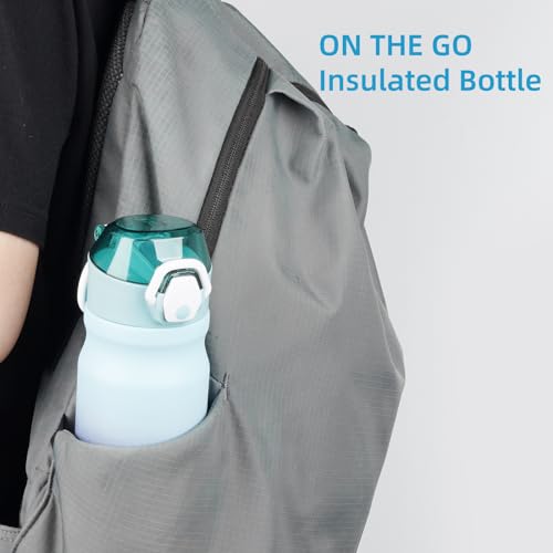 Image of Konokyo 18 oz Insulated Stainless Steel Sports Water Bottle with Straw Lid