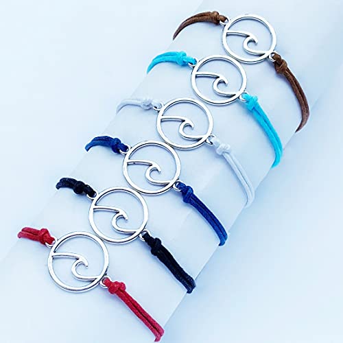 DOLON 6PCS Adjustable Unisex String Ocean Wave Charm Bracelets Set Handmade Friendship Holiday Beach Wish Jewelry Gift2