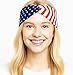 Shimmer Anna Shine Red White & Blue Patriotic Headband – American Flag Stars & Stripes Cotton Hair Accessory for Women & Girls
