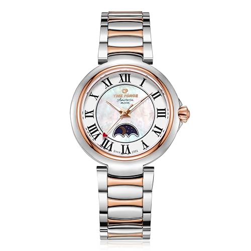 Imagen de Time Force Amorosa Moon Reloj Mujer Analógico Movimiento de Cuarzo Japonés Epson VX3WE Acero Inoxidable 316L Cristal de Zafiro Resistente al Agua 10 ATM