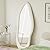 Dewfig Full Length Mirror, 63" x 24"Irregular Mirror, Large Floor Length Mirrors Wall Mounted, Standing Mirrors with Flannel Wrapped Wooden Frame for Bedroom/Living Room, White