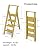 Taranta 4 Step Ladder, Lightweight Aluminum Step Stool with Convenient Handgrip, Folding Ladder with Anti-Slip Pedals, 330lbs Capacity Stepladder for Home, Office, Kitchen - Twilight Yellow