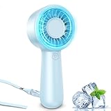 AUIIAH Portable Handheld Fan Personal Small Turbo Hand Fan Powerful, Cooling, Lanyard, USB Rechargeable...