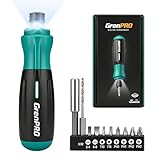 GRENPRO 4V Electric Screwdriver, Rechargeable Cordless Screwdriver Set with 10 Bits, LED Light, Left/Right Rotation, USB Charging Cable, Ideal for Home Repairs