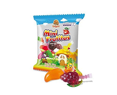 Miniatura 5 de Paquete de 2 | Gelatina de frutas | Mini Frutitas | 40 piezas en total | Jaleas exprimibles con sabor a frutas | Sabores surtidos: mango, piña, uva,