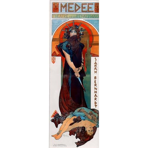 Medea Alphonse Mucha affiche art nouveau impression giclée roule grand format de 101x127 cm