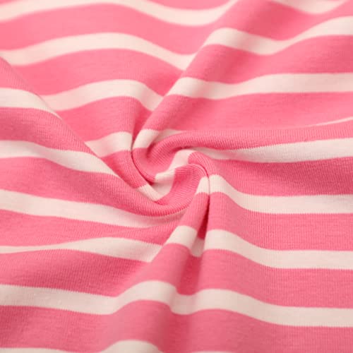 Image of HILEELANG Toddler Girls Short Sleeve Dress Easter Cotton Casual Summer Appliques Shirt Jersey Dresses