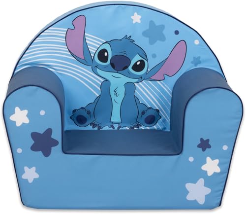 Disney Stitch – Fauteuil Enfant en Mousse, Confort Premium, Dossier Stable Anti-pli, Anti-basculement, Léger – Fabriqué en UE