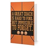 Sportybella Basketball Coach Appreciation Card, A Great Coach is Hard to Find but Impossible to Forget, Thank You Greeting Card Gift for Coaches