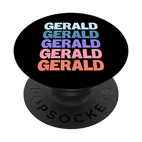 Funny Modern Repeated Text Design First Name Gerald PopSockets PopGrip Intercambiable