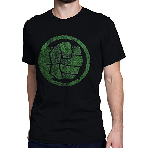 Incredible Hulk tshlkfistbumpblkL Hulk Fist Bump on Black Mens T-Shirt - Large