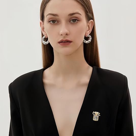 Image of Rhinestone Flower Brooch Austrian Crystal Flower Pin 18k Gold Plated Floral Brooch Lapel Pin Jewelry Mother's Day Birthday Gifts for Mom Wife