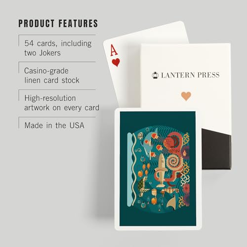 Baraja de Poker Marine Life Geométrica 52 Cartas miniatura 3