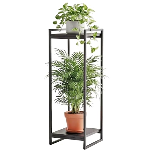 FONHAYE 34" Tall Indoor Plant Stand, 2-Tier Flower Pot Rack, Black