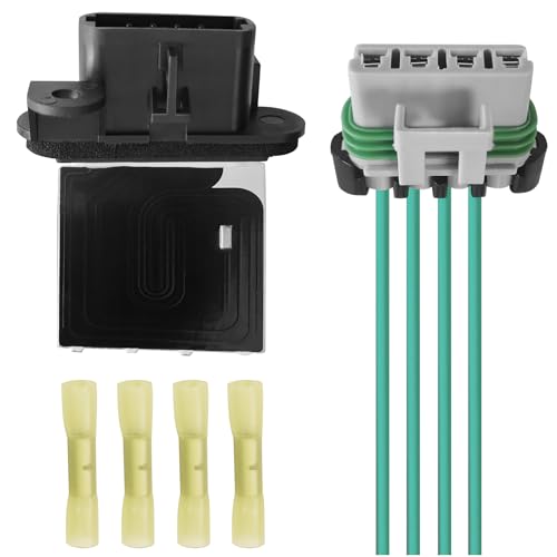 Image of HVAC Fan Blower Motor Resistor with Wire Harness, Compatible with 2005-2020 T0y0ta Tacoma, Replace# 973-582, 87138-04052, 8713804052, RU746, RU1435, 4P1650, 8713804050 with Manual AC Control