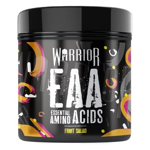 Warrior EAA Aminosäuren Pulver 360 g (Frucht-Mix) – 9 essentielle Aminosäuren mit Bioperin – Hydratation & Regeneration – Nahrungsergänzungsmittel für Muskelaturaufbau & Fitness