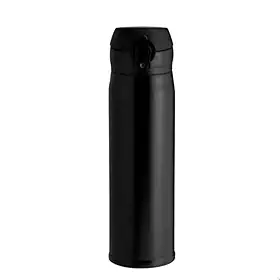 Garrafa Isotérmica Aço Inox Parede Dupla 400ml Squeeze Térmica Quente Frio Preto Fosco Resistente Inoxidável Portátil Para Academia Escritório Tecnologia a Vácuo SANFÉ