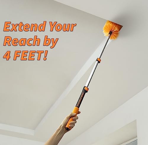 1.5-3 Ft Long Paint Roller Extension Pole // Multi-Purpose Telescopic Extension Pole With Universal Twist-On Metal Tip // Lightweight & Sturdy Extendable Pole For Painting Dusting And Window Cleaning #TOP4