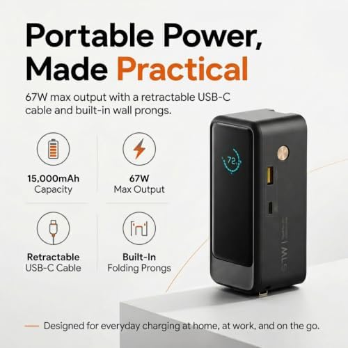 ReelCharge ReelPro 67W 15000mAh Power Bank (Black) - 5