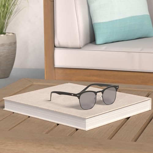 Image of AEVOGUE Polarized Semi Rimless Sunglasses for Men Women, Retro UV400 Sun Glasses for Driving Outdoor