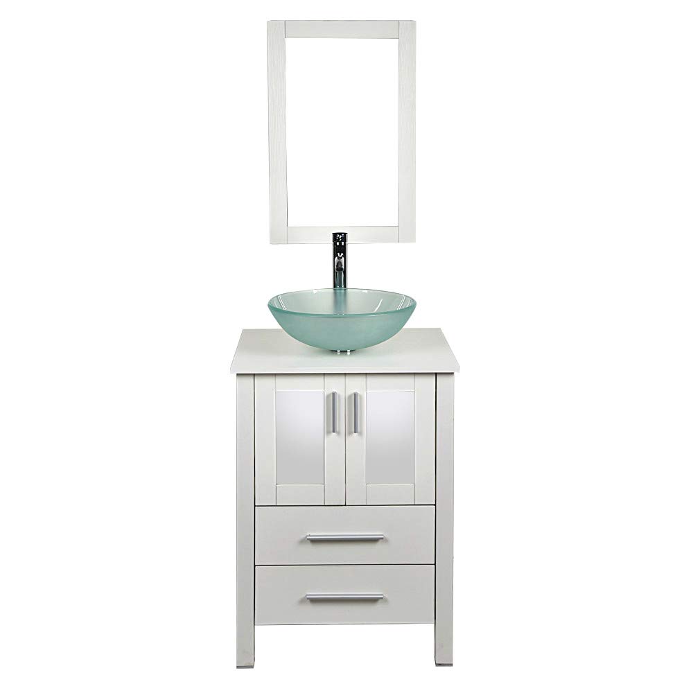 Buy 24 Inch White Bathroom Vanity and Sink Combo Stand with