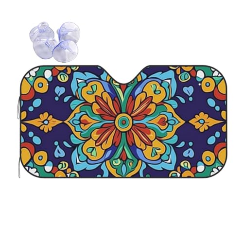 Pare-soleil voiture chic mandala : isolation thermique premium 70x130cm