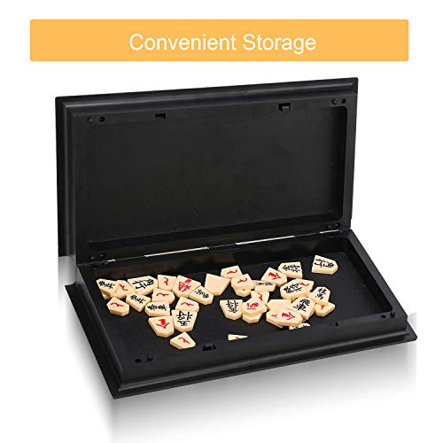 Image of Magnetic Japanese Shogi Board Game Set with Folding Board Classic Travel Games for Kids and Adults - 9.84 Inch